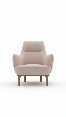Silla moderna sillón coctelera sillón orejero muebles de diseño beige muebles de madera.