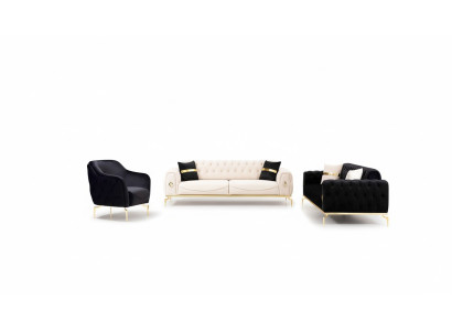 Elegante juego de sofás Chesterfield de acero inoxidable muebles sofás sillones set de sofás.