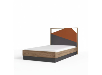Cama infantil de 120 cm, estructura de cama de madera para habitación infantil, marco de cama en gris.