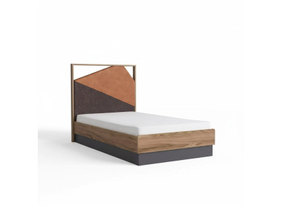 Cama infantil de 100 cm, estructura de cama para habitación infantil de madera, marco de cama gris.