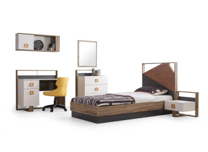 Marco de la cama Cama para niños Muebles infantiles Habitación infantil Cama Madera Gris Set de 6 piezas