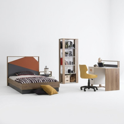 Muebles para niños Conjunto de muebles para niños Cama de niño Habitación infantil Cama de madera Gris Set de 4 piezas