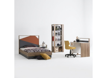 Muebles para niños Conjunto de muebles para niños Cama de niño Habitación infantil Cama de madera Gris Set de 4 piezas