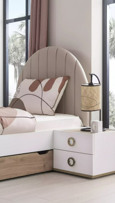 Mesita de noche mesita infantil dormitorio infantil madera blanco moderno
