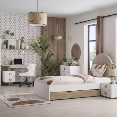 Estructura de cama cama infantil muebles infantiles habitación infantil cama madera blanco moderno.