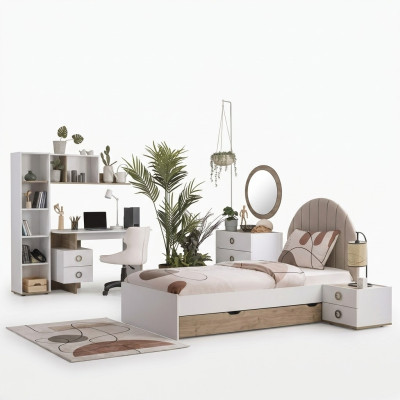 Estructura de cama cama infantil muebles infantiles habitación infantil cama madera blanco moderno.