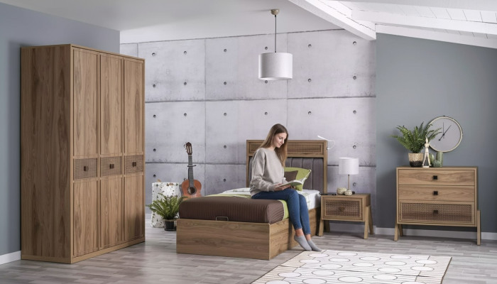 Cama con cajón de almacenamiento Estructura de cama Cama infantil Cama juvenil Marrón Madera Lujo