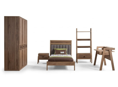 Cama de madera Conjunto de muebles de dormitorio Cama juvenil Cama Marrón Set de 5 piezas