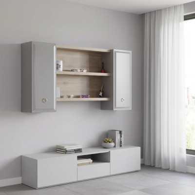 Armario de pared estante infantil estantería de madera gris diseño