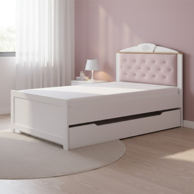 Cama funcional Chesterfield extensible cama infantil cama 120 madera rosa