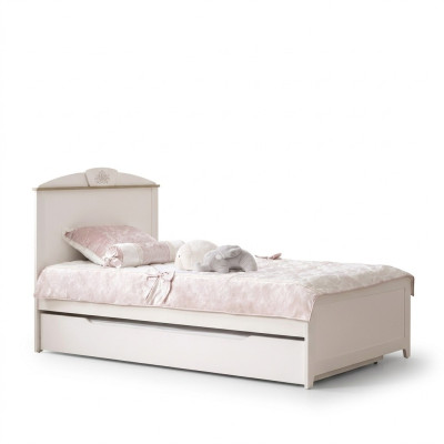 Cama infantil Cama de madera Cama funcional Cama extensible 100 madera Blanca Nueva