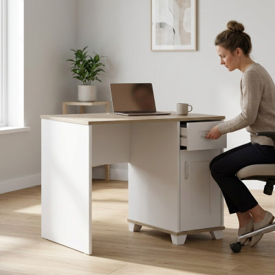 Mesa de computadora moderna para niños Escritorio de madera blanco