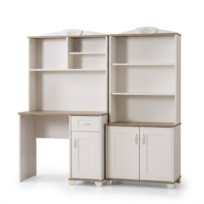 Mesa de ordenador Escritorio Escritorio infantil Madera Estantería Blanca
