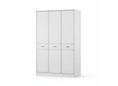 Armario de madera de lujo Armario Armario Muebles Madera Blanco 3 puertas Diseño