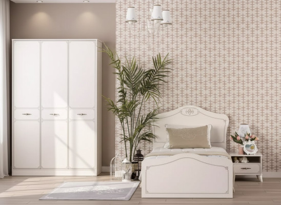 Cama juvenil completa cama funcional conjunto extensible de 3 piezas madera blanco
