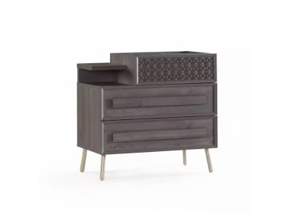 Cómoda armario Madera Cómodas Dormitorio Aparador Diseño Gris Lujo