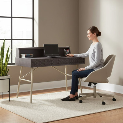Mesa de ordenador escritorio de madera mesa de oficina gris mesa de lujo para niños