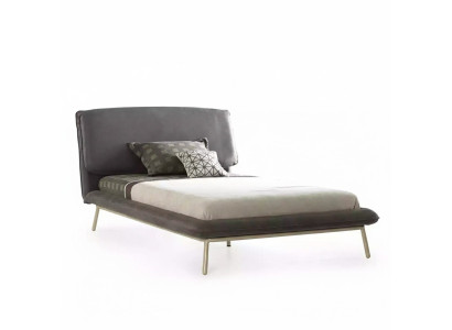 Estructura de cama de cama 100 cm, marco de cama, cama tapizada, tela gris, cama juvenil