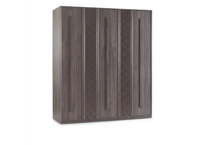 Armario de madera gris de lujo con 5 puertas de diseño.