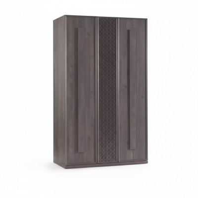 Armario de madera de lujo de tres puertas en color gris.