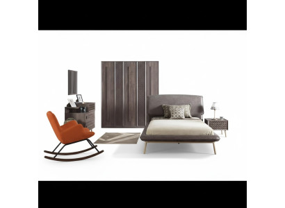 Muebles infantiles Conjunto de habitación infantil Cama juvenil Cama Madera Gris Set de 5 piezas