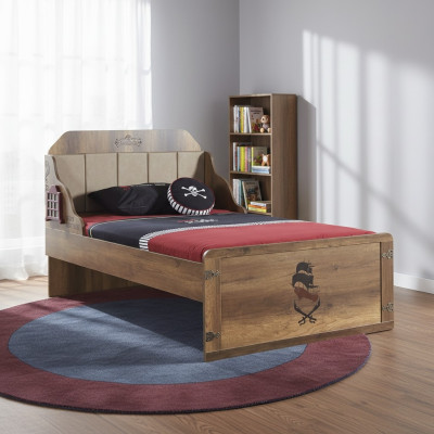 Estructura de cama Cama funcional Cama pirata extensible Marrón Madera Cama infantil Cama