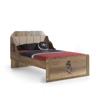 Estructura de cama Cama funcional Cama pirata extensible Marrón Madera Cama infantil Cama