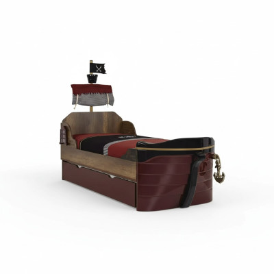 Cama funcional Pirata Cama Cama Cama Cama de madera Marrón Piratas