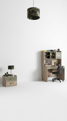 Estructura de la cama conjunto de muebles para niños conjunto de habitación infantil cama verde de 4 piezas de madera.