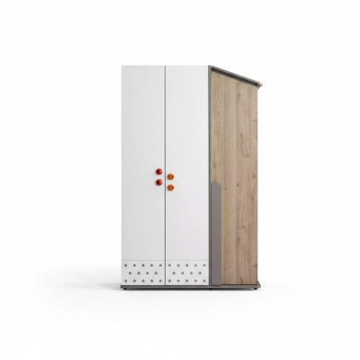 Armario moderno de madera con 3 puertas de diseño blanco.