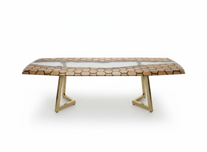 Mesa XXL para comedor, mesa de comedor, resina epoxi, mesa de cocina grande, madera, marrón.