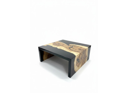 Mesa de centro de resina epoxi, mesa de café de madera maciza, mesa de madera, mesa auxiliar de resina.