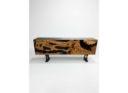 Soporte de TV Aparador RTV Mueble para TV Bajo Sala de estar Epoxi marrón de madera