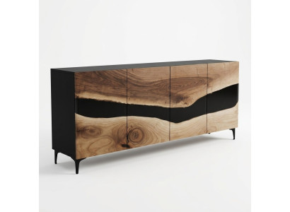 Epoxidharz Aparador Marrón Sala de Estar Madera Moderno