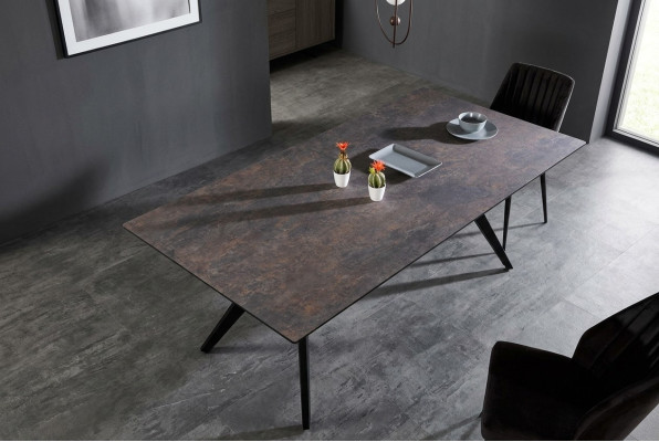 Mesa extensible para comedor, mesa de comedor, mesa de cocina, madera negra, mesa