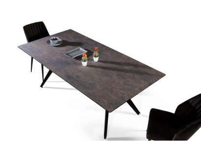 Mesa extensible para comedor, mesa de comedor, mesa de cocina, madera negra, mesa