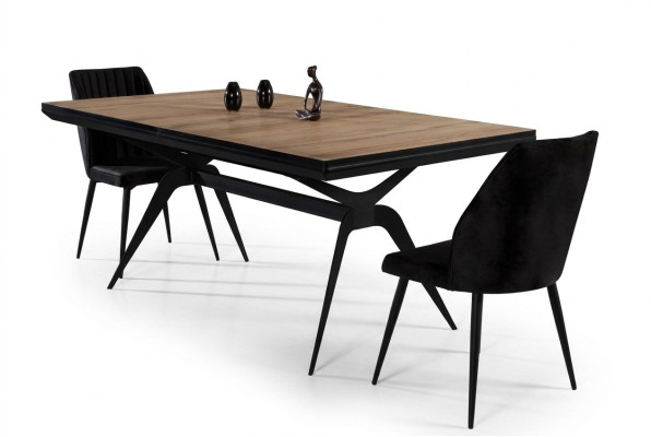 Mesa de comedor de lujo extensible mesa de cocina de diseño de madera marrón mesa