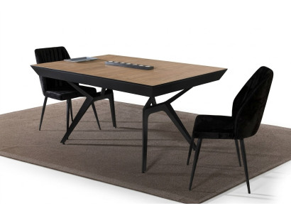 Mesa de cocina Mesa de comedor Extensible Diseño de lujo Madera Marrón Mesa