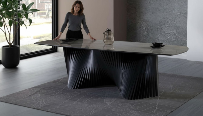 Mesa de comedor Mesa de cocina Comedor Madera Negro Mesa de lujo