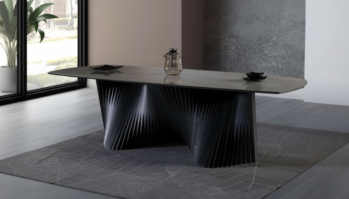 Mesa de comedor Mesa de cocina Comedor Madera Negro Mesa de lujo