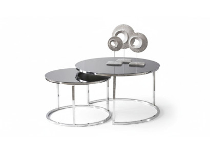 Mesa de centro de lujo Set Mesa auxiliar Mesa de café Plata Sala de estar Diseño