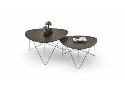 Grupo de mesa de centro mesa auxiliar mesa de café gris 2 piezas conjunto de mesa de madera