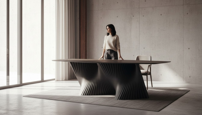Mesa de comedor de lujo Mesa de comedor Mesa de cocina Comedor Madera Negro Mesa