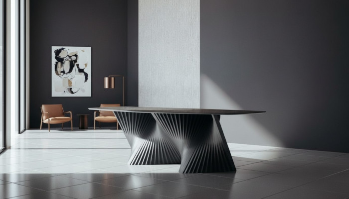 Mesa de comedor de lujo Mesa de comedor Mesa de cocina Comedor Madera Negro Mesa
