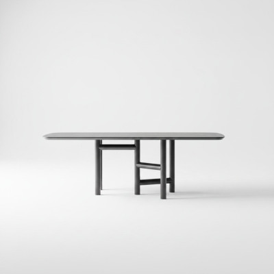 Mesa de cocina Mesa de comedor Extensible Diseño de lujo madera gris Mesa