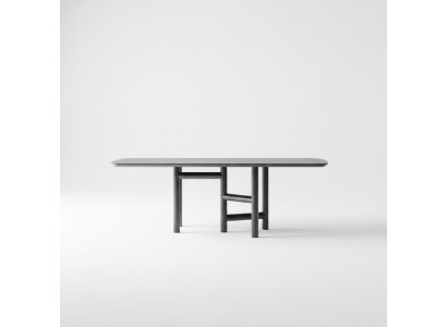 Mesa de cocina Mesa de comedor Extensible Diseño de lujo madera gris Mesa