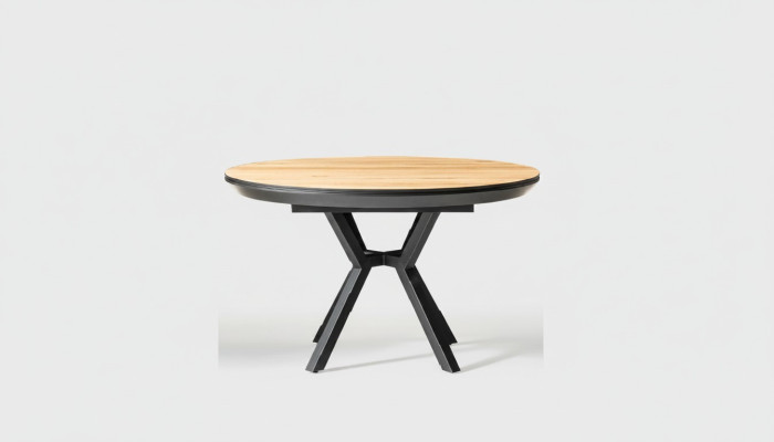 Mesa de comedor redonda de lujo en marrón para la cocina, mesa de comedor de madera de lujo para el comedor.