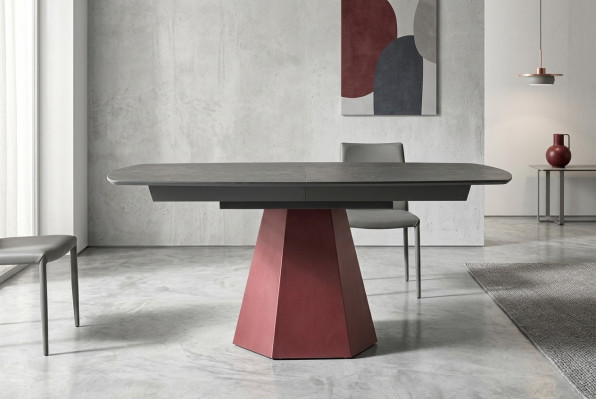 Mesa de comedor extensible Mesa de cocina de diseño de lujo de madera gris