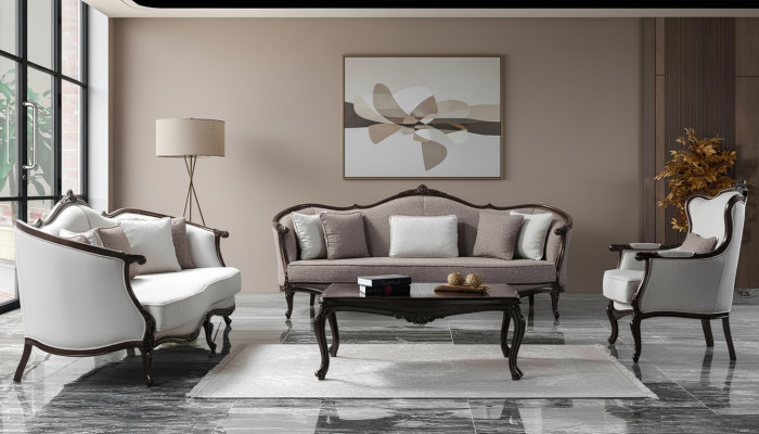 Conjunto de sofás de tres plazas sillón tela Sofá Set gris sofá acolchado sofá