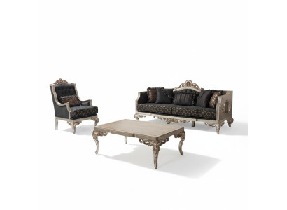 Sofá tapizado Conjunto de sofás Sofá de tres plazas Sillón Tela Sofá Gris Mesa 3 piezas